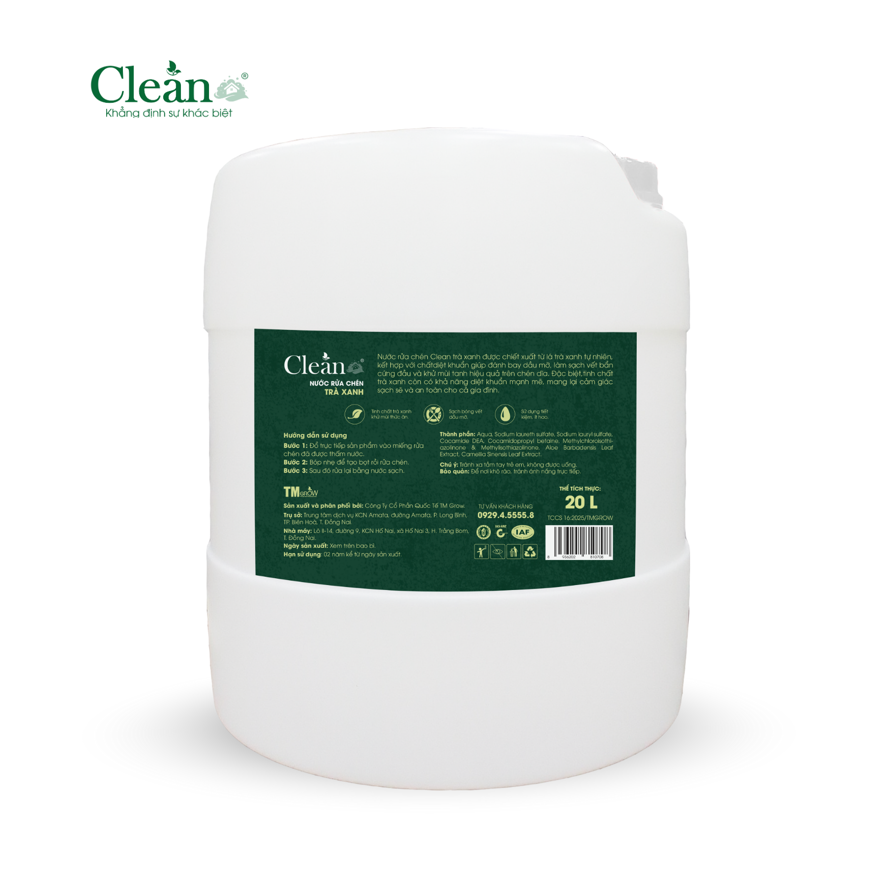 Nước rửa chén Hương trà xanh - 20L